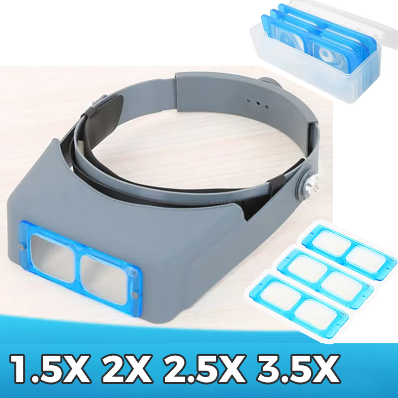 Eye Piece Magnifier - 1.5X2X2.5X3.5X Head Wearing Magnifier Optivisor Eye