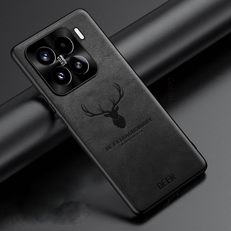 Photography Xiaomi 15 - 3D Cartoon Elk Deer Head Leather