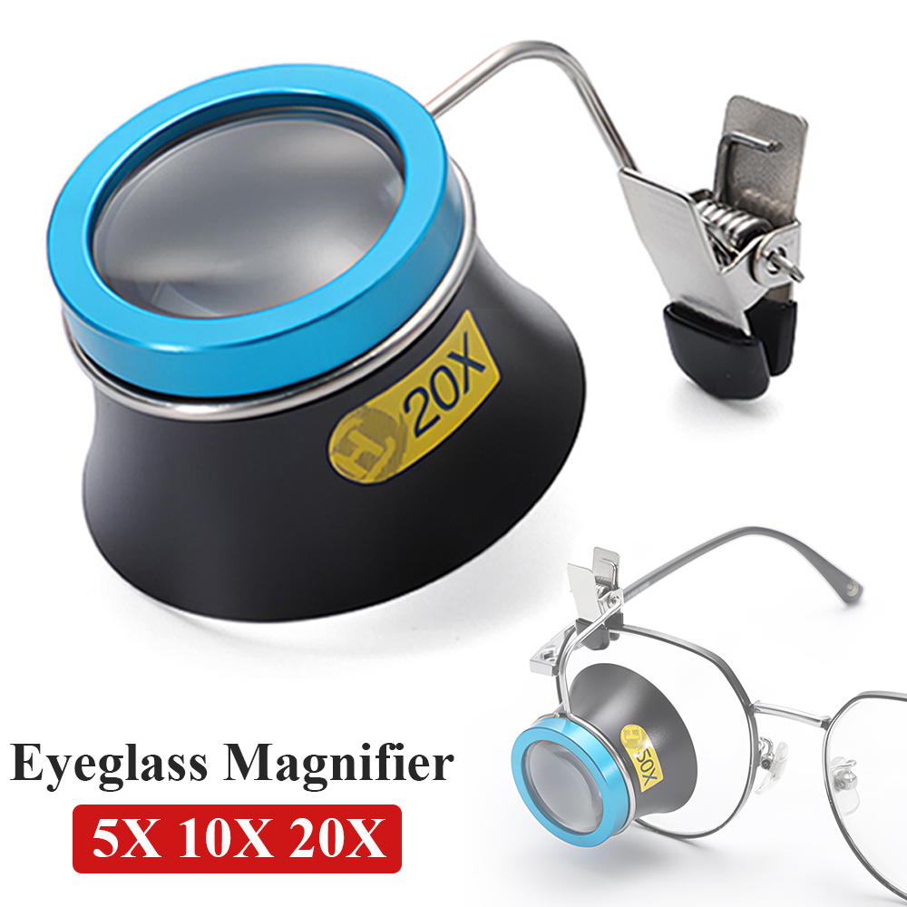 Eye Piece Magnifier - 5X 10X 20X Eyeglass Magnifier Clip-On
