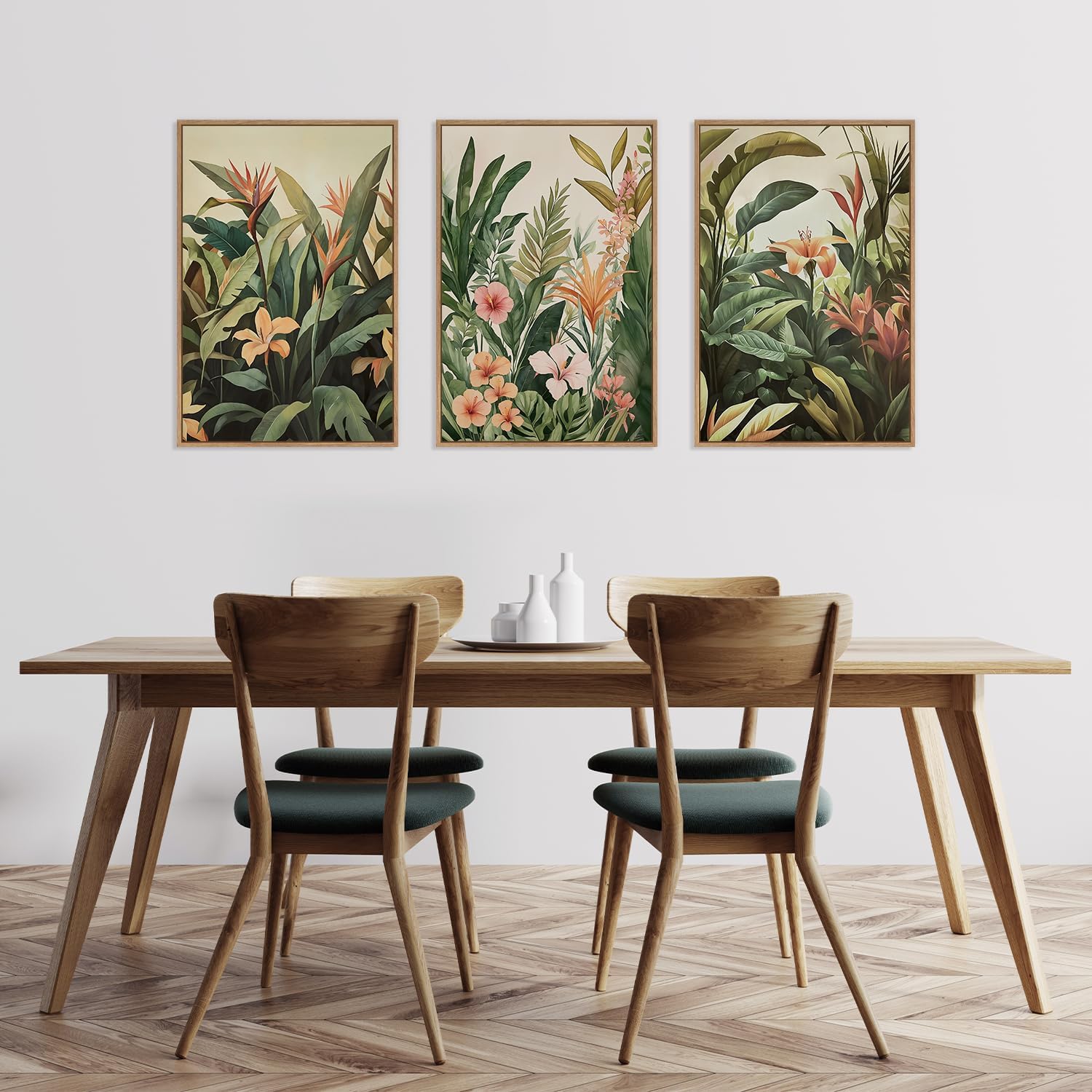 Photography Course - 3pcs/set frameless Canvas Painting Minimalist Green