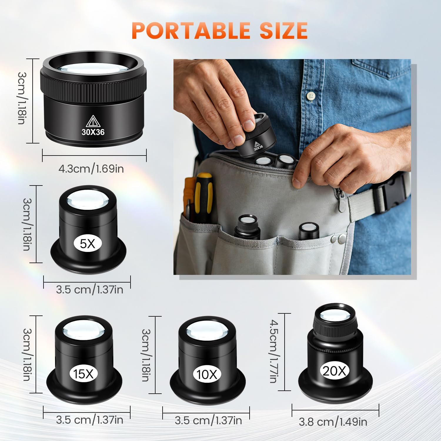 5 Pcs Jewelers Loupe Set, Port - огляд і ціна Eye Piece Magnifier