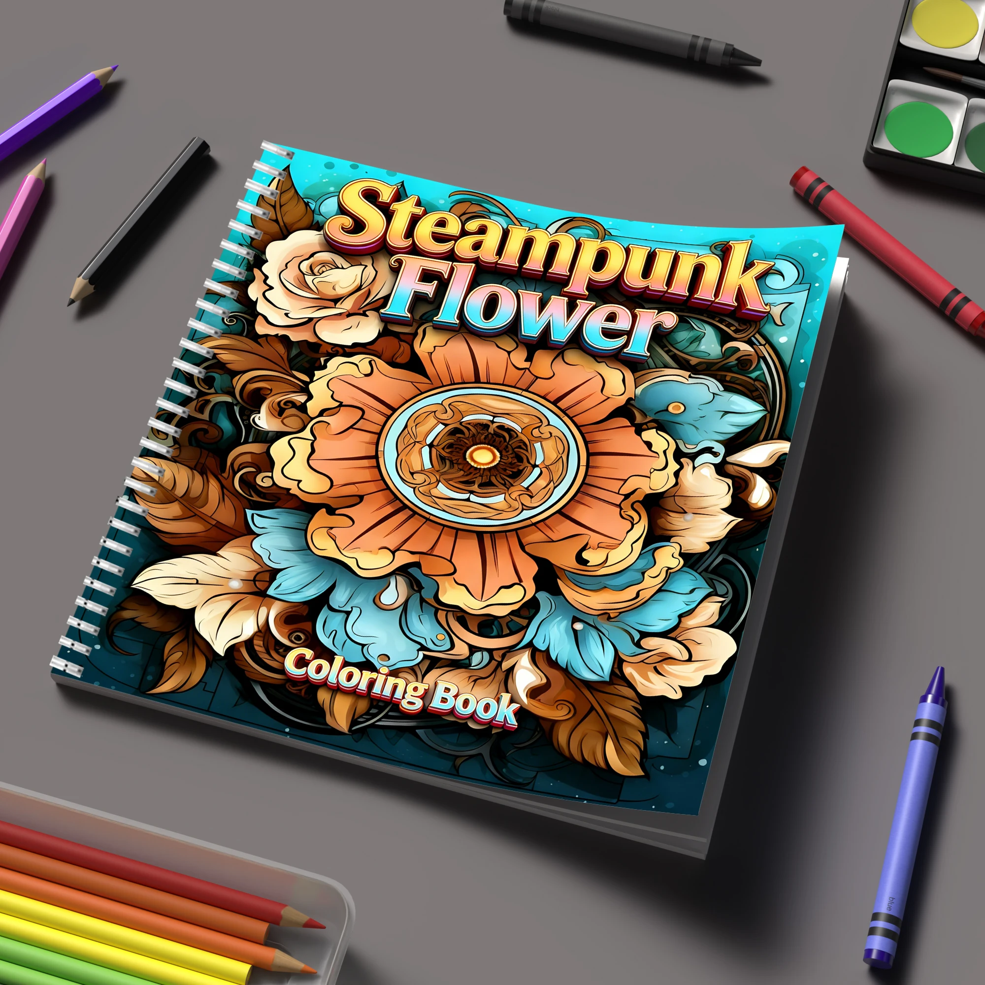 Coloring Book Steampunk Flower - огляд і ціна Photography Of Book