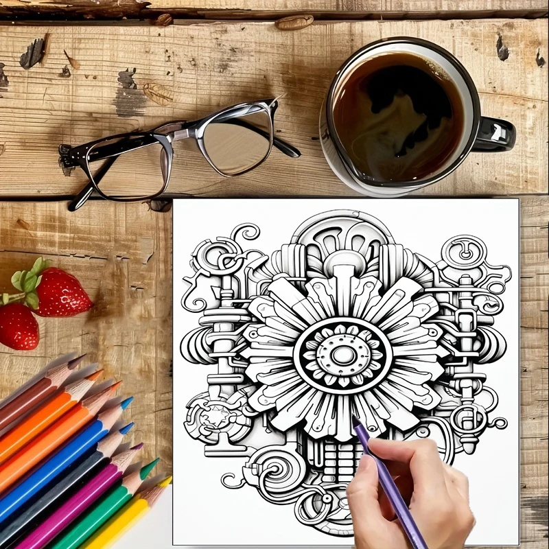 Coloring Book Steampunk Flower - огляд і ціна Photography Of Book