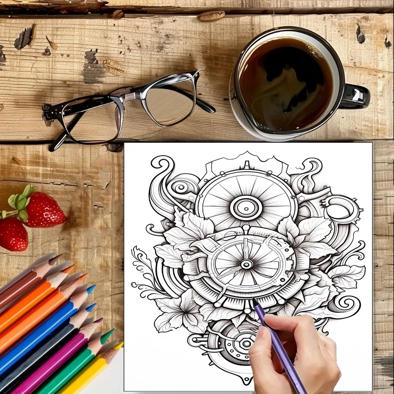 Coloring Book Steampunk Flower - огляд і ціна Photography Of Book